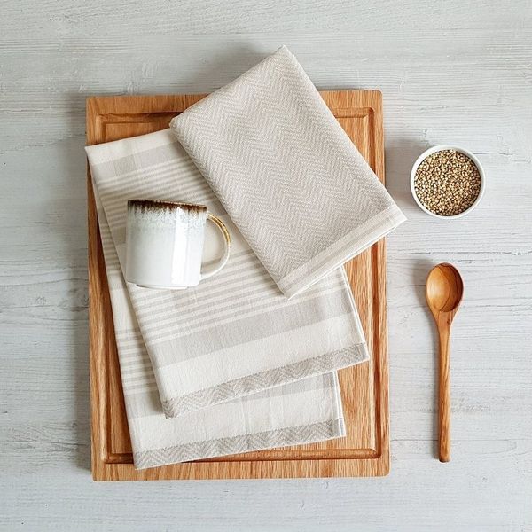 framsohn frottier Geschirrtuch Modern Living Streifen, aus 100% Baumwolle, (Set, 3-tlg), dichte Feinwebung, in Österreich hergestellt, 50x70 cm