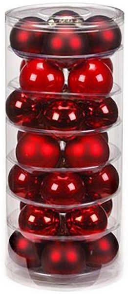 INGE-GLAS® Weihnachtsbaumkugel Weihnachtskugeln Ruby Red, Ø 6 cm, 20 Stück, Gl