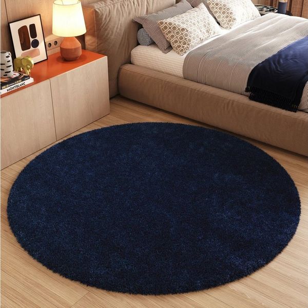 Tapiso Hochflor-Teppich ESSENCE, rund, Höhe: 40 mm, Wohnzimmer, Schlafzimmer, Hochflor, Einfarbig