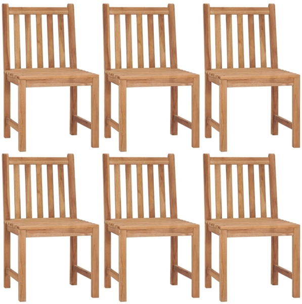 vidaXL Gartenstühle 6 Stk. mit Kissen Massivholz Teak 3073141