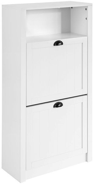 SoBuy FSR87-K-W Schuhschrank, MDF, Lackiert, Weiß, 60 x 110 x 24 cm