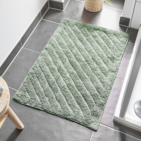 Andiamo Badematte Havanna, 50x80 cm, Badvorleger, Badezimmer Teppich, Höhe 7,5 mm, schnell trocknend, fußbodenheizungsgeeignet, Baumwolle, Polyester, rechteckig, Badematte, Badteppich, Uni Farben, Hoch-Tief Effekt, verschiedene Designs