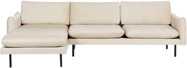 Ecksofa 4-Sitzer VINTERBRO Samtstoff Hellbeige rechtsseitig