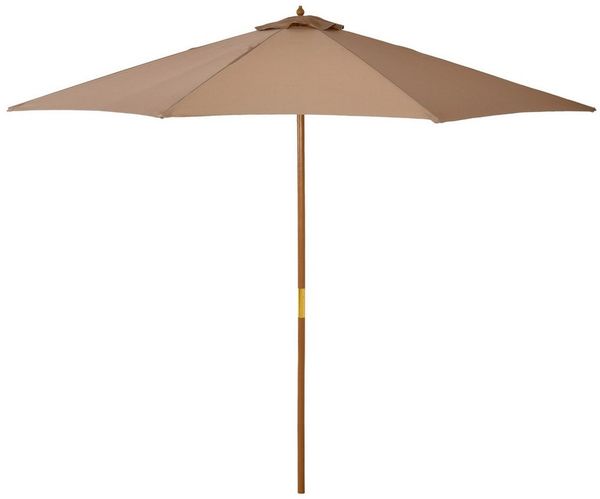 MC Star Sonnenschirm Holz 300 cm Holzschirm Gartenschirm Balkonschirm Bambus Khaki