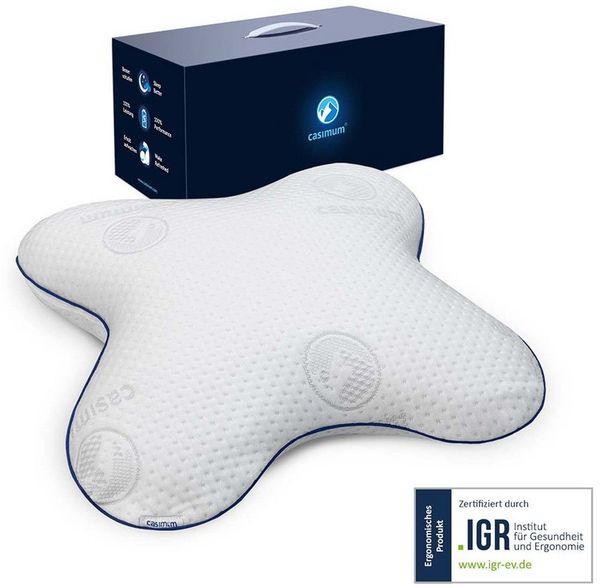 casimum Nackenstützkissen Schmetterling, Kissen gegen Nackenschmerzen, Füllung: Memory Foam, Bezug: Ohne, Seitenschläfer, ergonomisches Schmetterlingskissen aus Memory Schaum 56x48x11,5