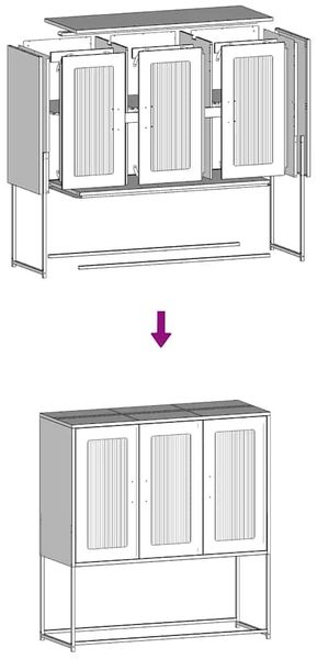 vidaXL Sideboard Olivgrün 100,5x39x107 cm Kaltgewalzter Stahl 853408 Bild 11
