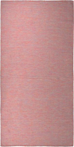 vidaXL Outdoor-Teppich Flachgewebe 100x200 cm Rot 340822