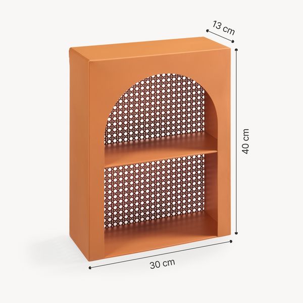 Wandregal Jäller Metall 40x30x13 cm Orange [en. casa] Bild 3