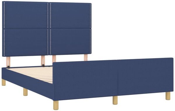 vidaXL Bettgestell ohne Matratze Blau 140x190 cm Stoff 3124974 Bild 4