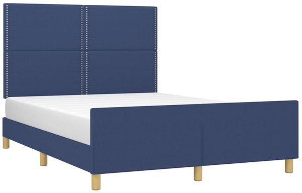 vidaXL Bettgestell ohne Matratze Blau 140x190 cm Stoff 3124974 Bild 3