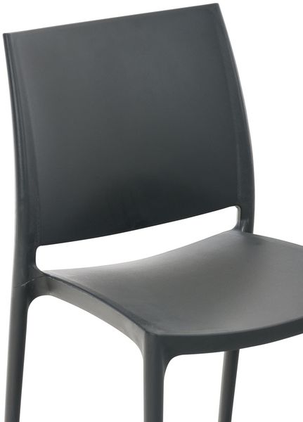 CLP Stuhl Maya wetterbeständiger Stapelstuhl bis zu 130 kg belastbar,dunkelgrau Bild 6