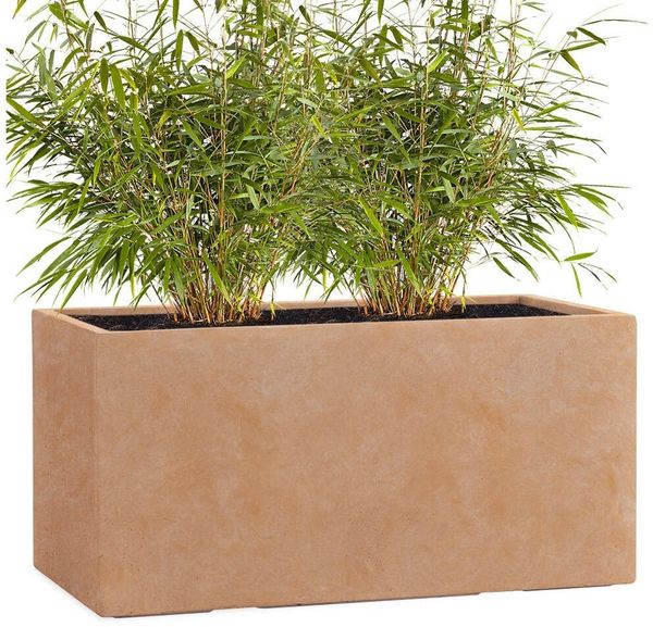 Pflanzwerk® Pflanzkübel TUB Premium Fiberglas Blumenkübel Frostbeständig mit Lotus-Effekt, Fiberglas - Handgefertigt - Rechteckig - Frostbeständig