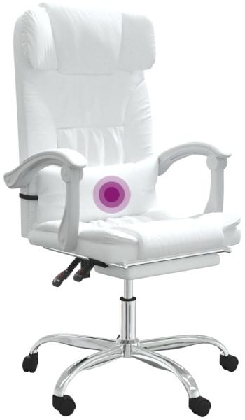 vidaXL Bürostuhl mit Massagefunktion Weiß Kunstleder 349748 Bild 8