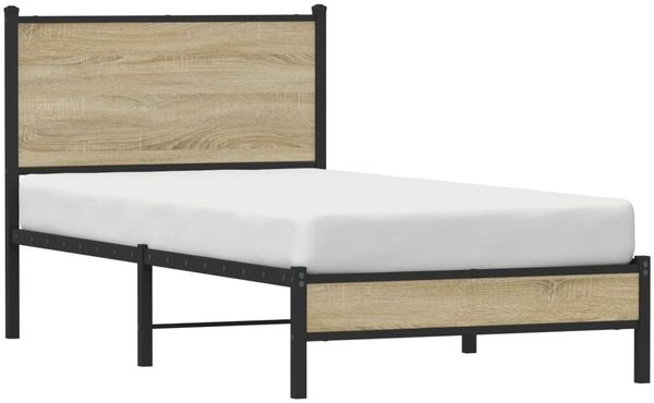 vidaXL Metallbett ohne Matratze Sonoma-Eiche 80x200 cm 4007859 Bild 4