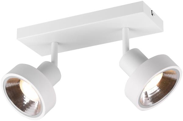 Retro Deckenstrahler LEON 2 flammig Weiß Spots schwenkbar