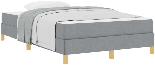 vidaXL Boxspringbett mit Matratze Hellgrau 120 x 200 cm Stoff 3398556