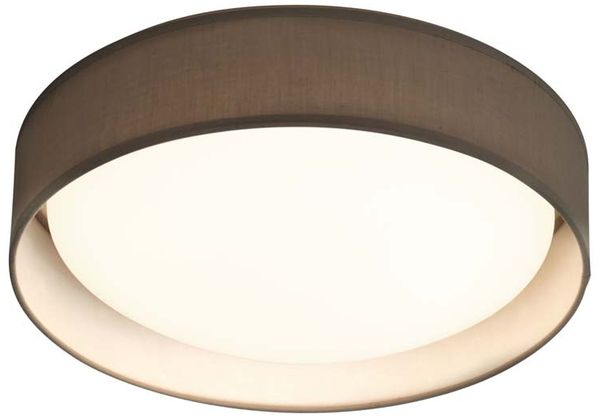 Deckenleuchte, Weiß, Textil-Schirm Grau, 50 cm, GIANNA
