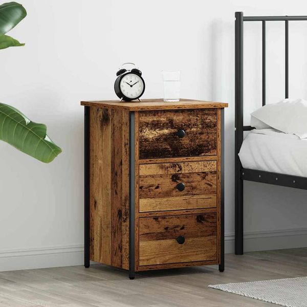 vidaXL Nachttisch Braun 40 x 36 x 60 cm Massives upgecyceltes Holz 871257