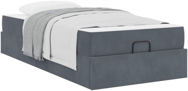 vidaXL Bettgestell mit Matratze mit Matratze 2 pcs Dunkelgrau Samt 3399541