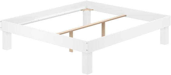 Holzbett Einzelbett Buche Bettrahmen Futonbett Breite wählbar mit hohen Füßen V-60.87W-H