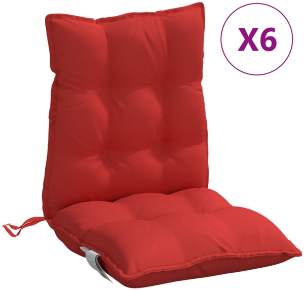 vidaXL Niedriglehner-Auflagen 6 Stk. Rot Oxford-Gewebe 377691