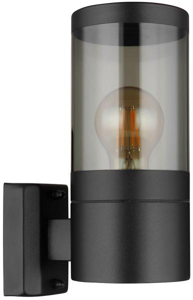 Außenwandleuchte, Edelstahl, Schwarz, IP44, H 24 cm