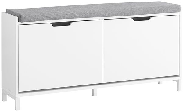 SoBuy FSR151-L-W Schuhbank, MDF, Lackiert, Weiß, 105 x 52 x 24 cm