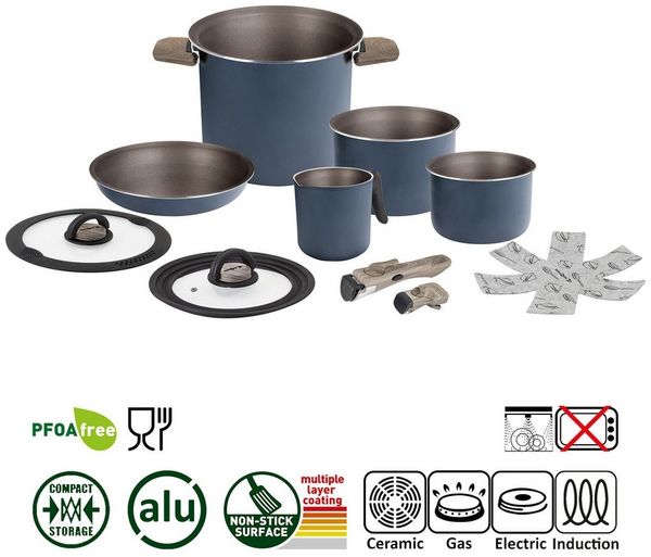 BRUNNER Topf-Set BRUNNER Camping Topfset TORRALTA Vacublock Leicht, Stapelbar, Alu, (7-tlg) Bild 2