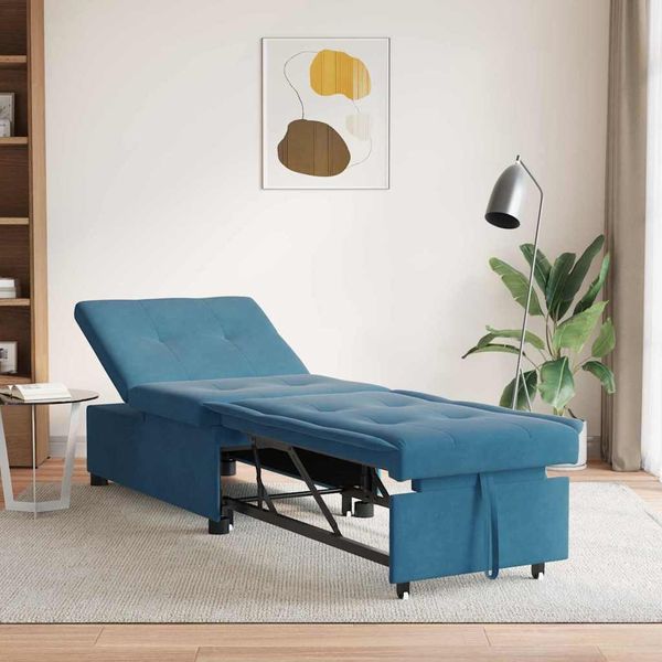 vidaXL Schlafsofa Blau 194 x 67 x 82 cm Samt 42008593