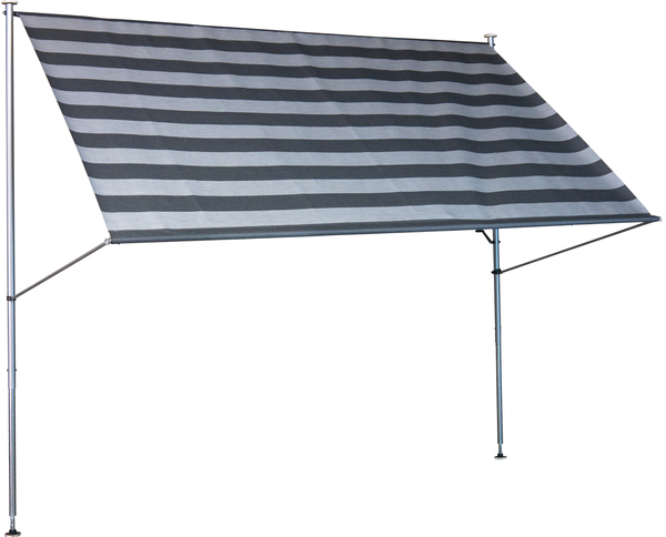 Klemmmarkise Premium 250 cm Streifen dunkelgrau