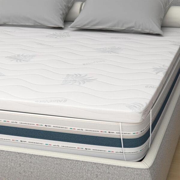 miasuite i sogni italiani Topper aus Memory Foam 130x190 - Höhe 10 cm, Abziehba, Aloe Vera, Medizinprodukt