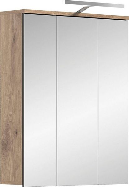 INOSIGN Badezimmerspiegelschrank Riga, Breite 60cm, inkl. LED Beleuchtung, 3 Spiegeltüren, 9 Fächer (Set, 2-St) Badmöbel, Badschrank, Schrank, Wandschrank, Bad, Badezimmer