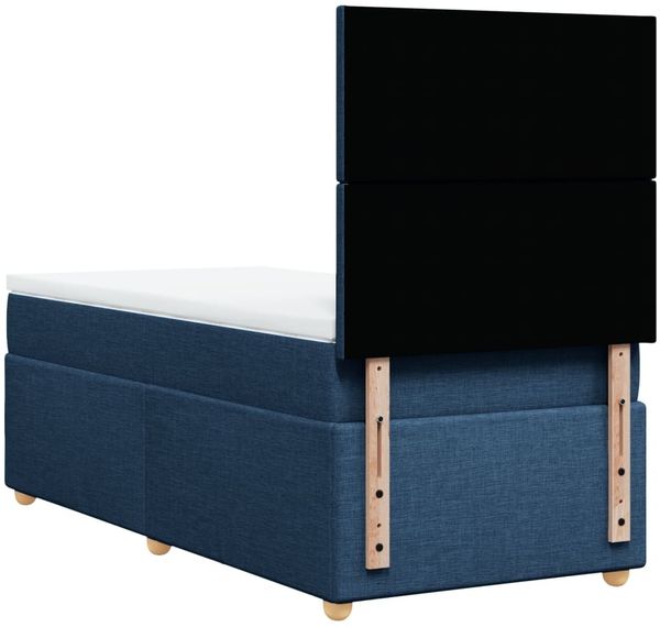vidaXL Boxspringbett mit Matratze Blau 100x200 cm Stoff 3293490 Bild 8