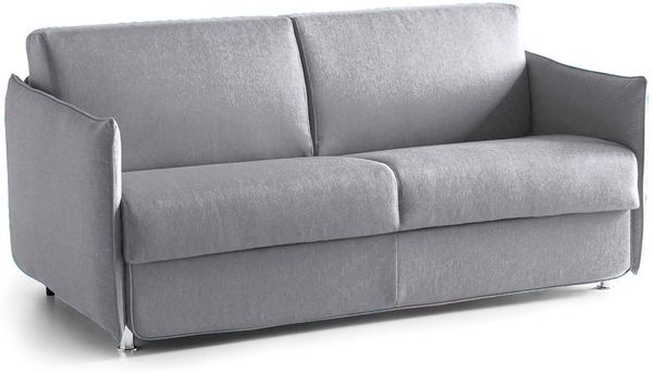 Dmora 2-Sitzer Schlafsofa Verceia, Schlafsofa fürs Wohnzimmer, gepolstert, abnehmbar, 100 % Made in Italy-Qualität, 160x95 h90 cm, Grau