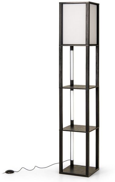 COSTWAY Stehlampe, mit 3-stufig einstellbaren LED-Streifen und Fußschalter