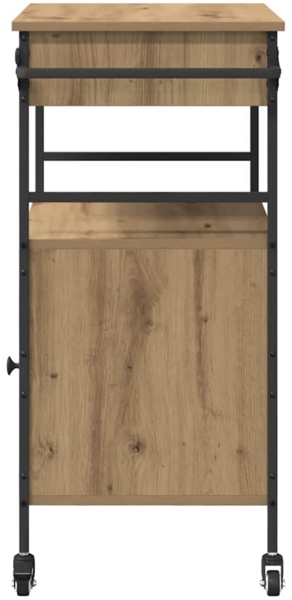vidaXL Küchentrolley Artisan Eiche und Schwarz 56 x 43 x 89.5 cm 871667 Bild 7