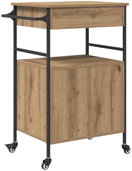 vidaXL Küchentrolley Artisan Eiche und Schwarz 56 x 43 x 89.5 cm 871667 Bild 8