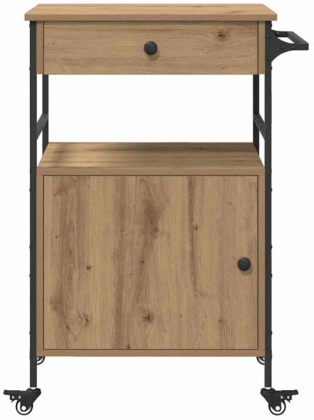 vidaXL Küchentrolley Artisan Eiche und Schwarz 56 x 43 x 89.5 cm 871667 Bild 6