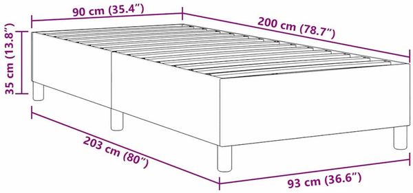 vidaXL Plattformbettgestell Dunkelgrau 90 x 200 cm Cordstoff 3337388 Bild 10