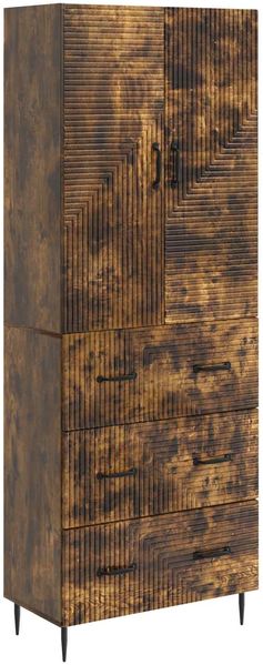 vidaXL Schrankset 2 pcs Geräucherte Eiche 66 x 34,5 x 90 cm 3416642