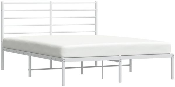 vidaXL Bettgestell mit Kopfteil Metall Weiß 150x200 cm 352370 Bild 5
