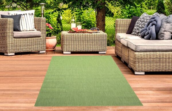 Carpetia Teppich In & Outdoor Teppich in Sisal Optik Balkon Terrasse Flur Läufer grün, rechteckig, Höhe: 8 mm