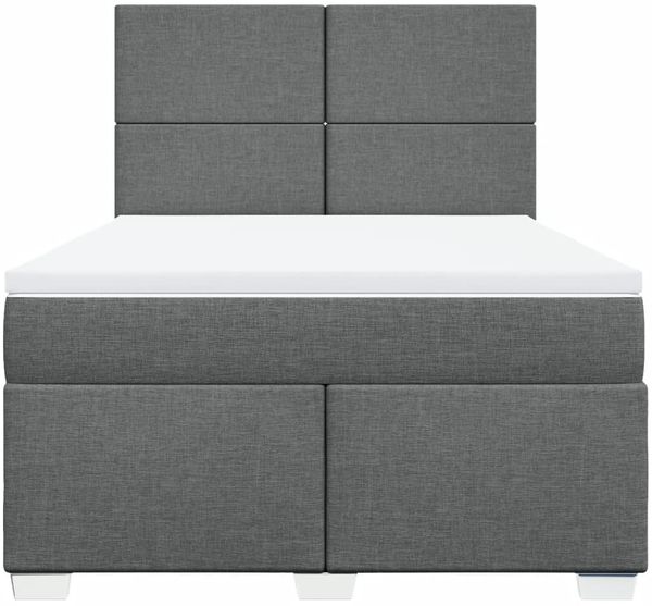 vidaXL Boxspringbett mit Matratze Dunkelgrau 140x200 cm Stoff 3292805 Bild 6