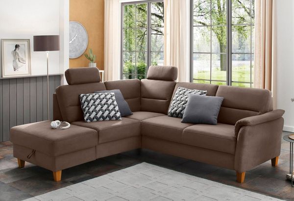Home affaire Ecksofa Palmera L-Form, Federkern, wahlweise mit Bettfunktion und mit/ohne Stauraum