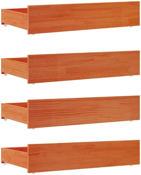 vidaXL Bettschubladen 4 Stk. Wachsbraun Massivholz Kiefer 847166