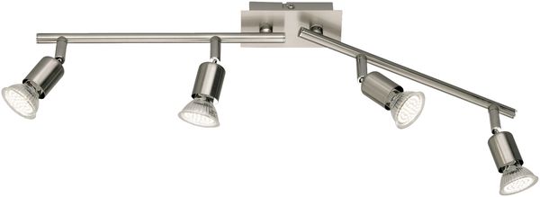 Reality|Trio LED Deckenleuchte Deckenlampe nickel matt inkl. Leuchtmittel ~ 4 flammig, 10W