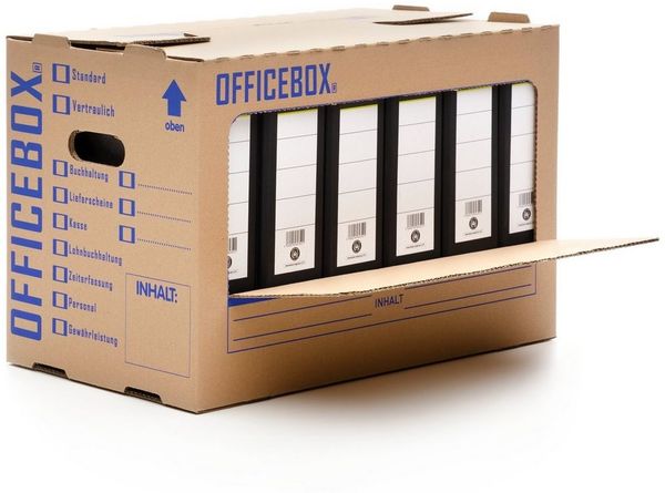 KK Verpackungen Aufbewahrungsbox (Spar-Set, 30 St, 30er-Set), Officebox - Umzugskarton Archivkarton Ordnerkarton Aktenkarton Braun