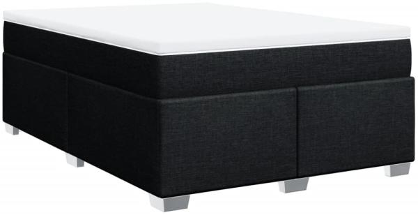 vidaXL Boxspringbett mit Matratze Schwarz 160x200 cm Stoff 3285146