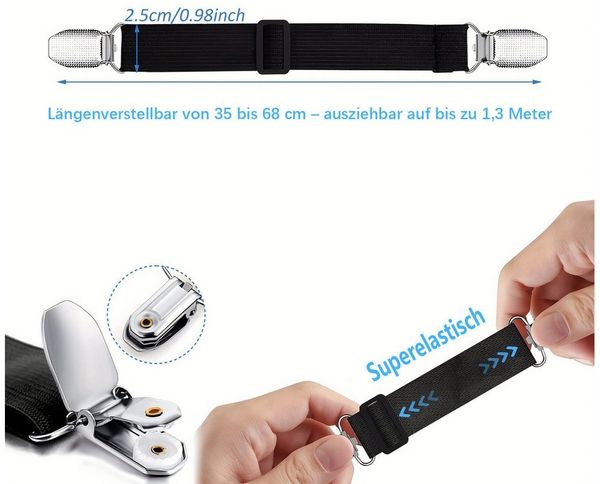 FOUORTUNATE-BEE Spannbettlaken Bettlaken Spanner verstellbare Bettlakenspanner, (8 Stück), Betttuchspanner Lakenspanner dehnbar Spanngummi bis 130cm