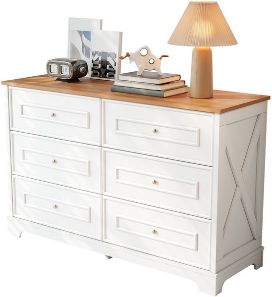 Modernes Sideboard mit sechs Schubladen, minimalistisches Design, geeignet für Wohnzimmer, Esszimmer oder Flur. Maße: 120 x 40 x 76 cm